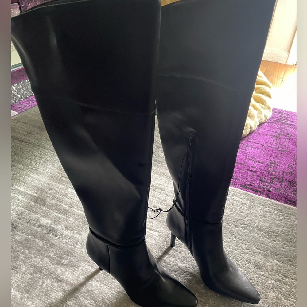 Brand New Black Over-the-Knee Pointed Toe Stiletto Boots - Picture 5 of 5